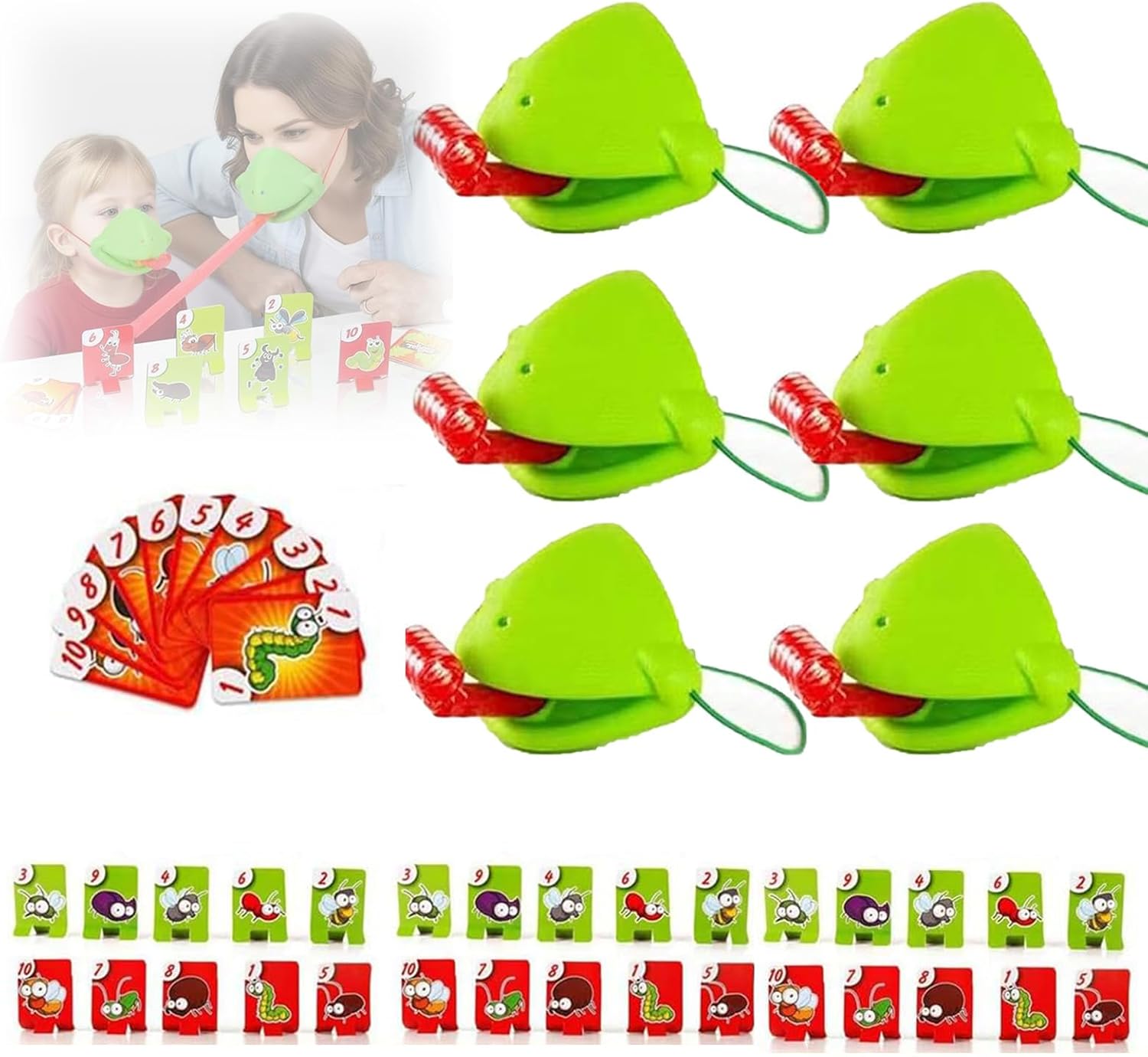 Party Games Easter For Kids - 6 Set Bukalemun Dil Atma Oyunu,