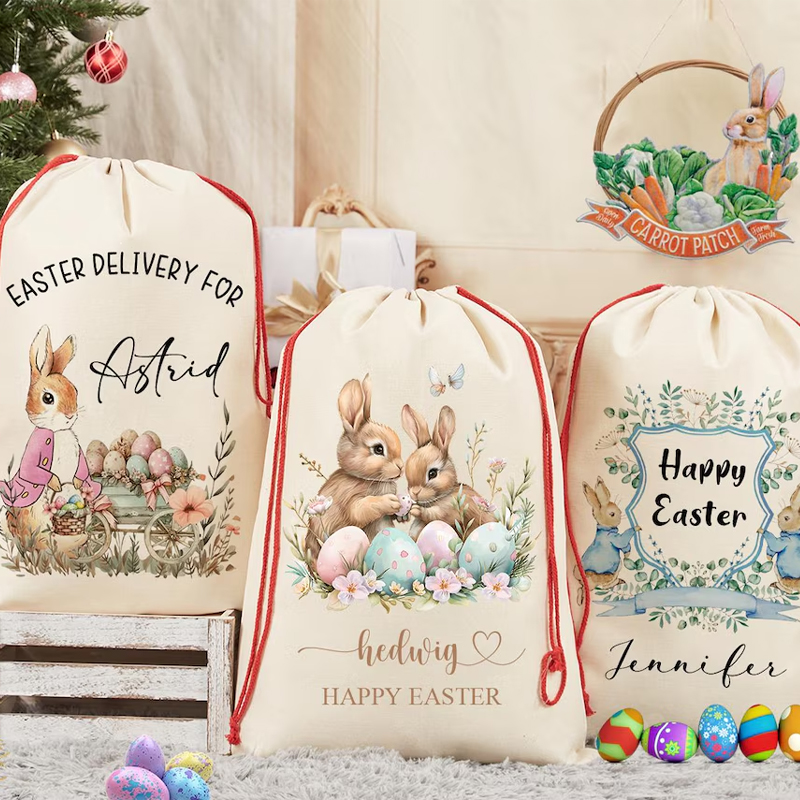 Party Games Easter For Kids - Kişiselleştirilmiş İsimli Mutlu Paskalya Tavşanı Hediye