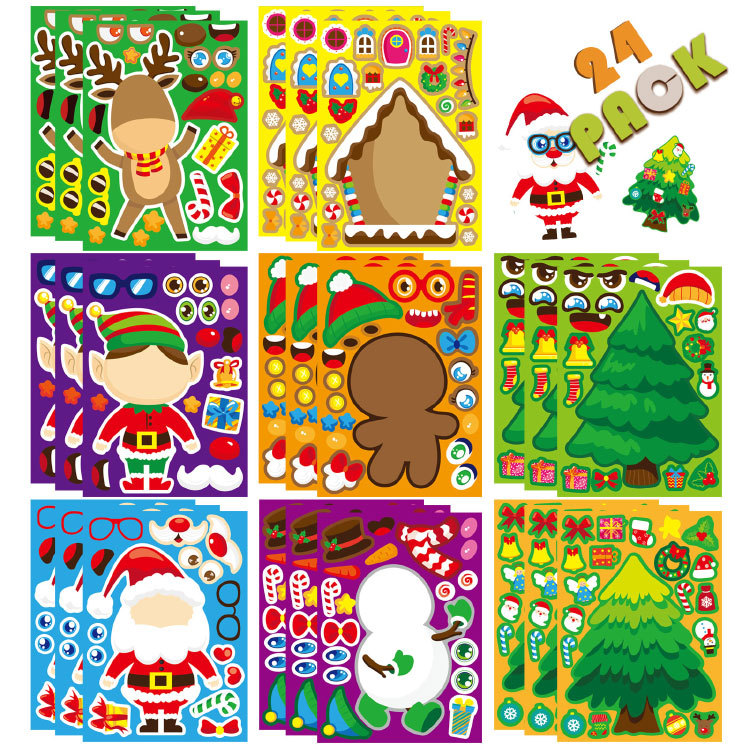 Party Games Instagram - Kawaii Noel Bulmaca Çıkartmaları Karikatür Noel