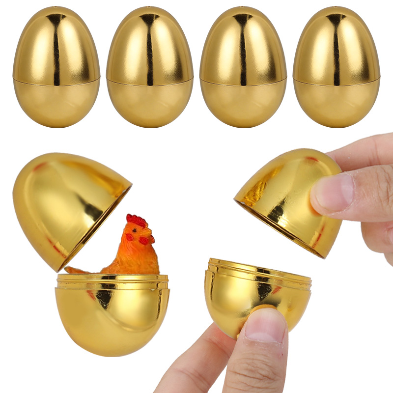 Party Games Easter For Kids - 6 Adet Altın Paskalya Yumurtaları Plastik