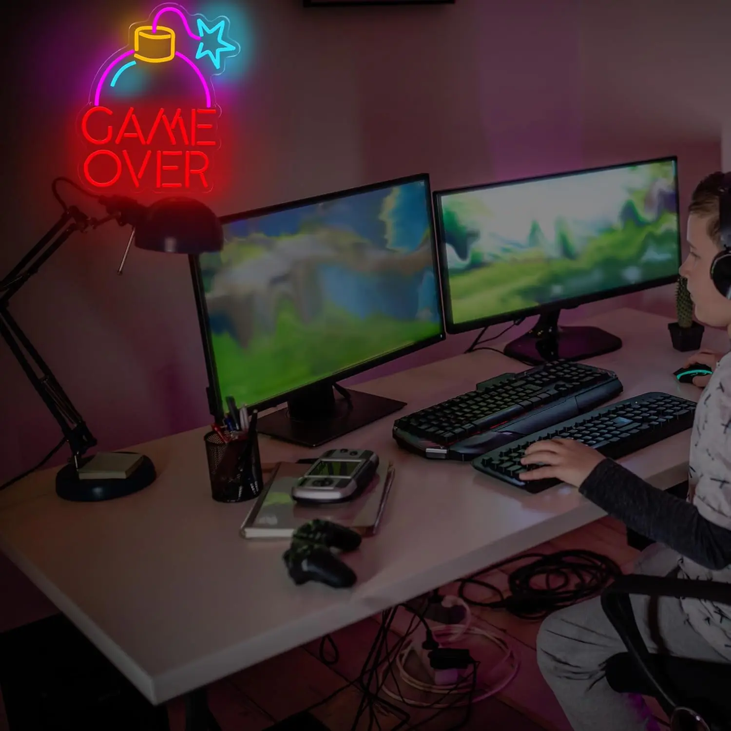 Game Over Kırmızı Pembe Neon I - Party Games Stream incelemesi ve fiyatı